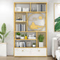 Modern Living Room Etagere Bookshelf Iron Frame Manufactured Wood Shelf Bookcase Clearhalo 'Bookcases' 'furn' 'furn_bookcases' 'Furniture' 'furniture_bookcases' 'Office Furniture' 1200x1200_b76a5d89-3c18-4346-a572-b54b25712a8b