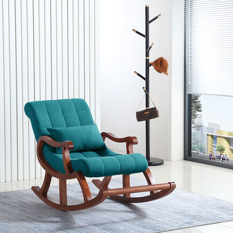 Chaise à bascule moderne du milieu du siècle en daim allongé-chaise accentuale allongée avec coussin de siège