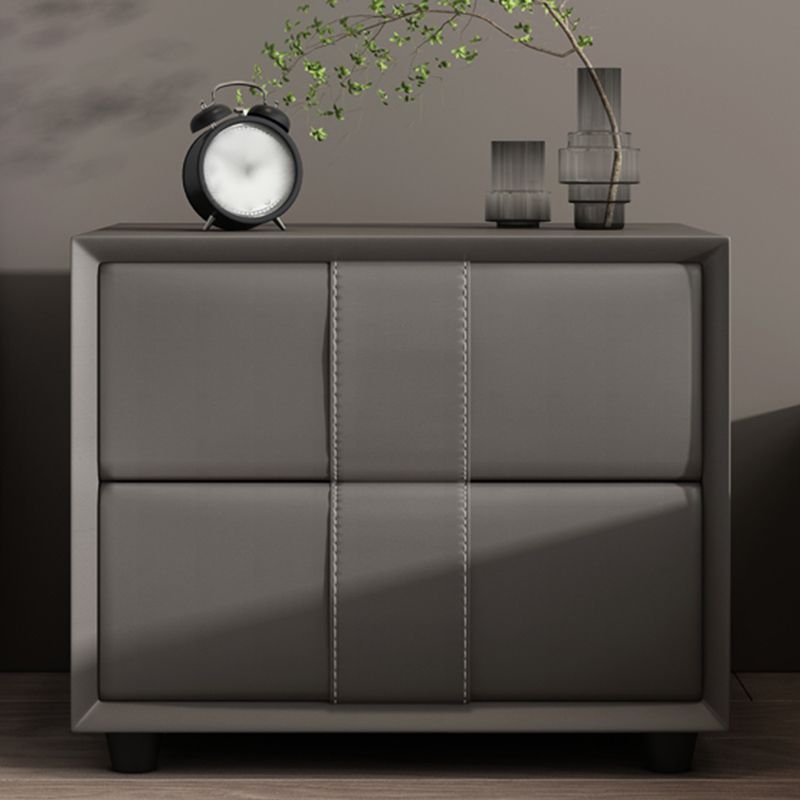 Tiroir de rangement de rangement table de nuit 16 '' Tall Faux Leather Modern Nightand