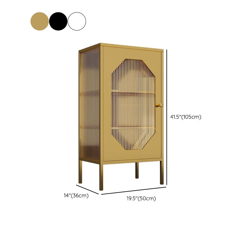 Glam Metal Curio Cabinet Glass Doors Hutch Buffet for Bedroom Clearhalo 'Display & China Cabinets' 'display_china_cabinets' 'furn' 'furn_display_china_cabinets' 'Furniture' 'Kitchen & Dining Furniture' 1200x1200_b76fa505-cb7d-47c5-9e58-4752e25120ba