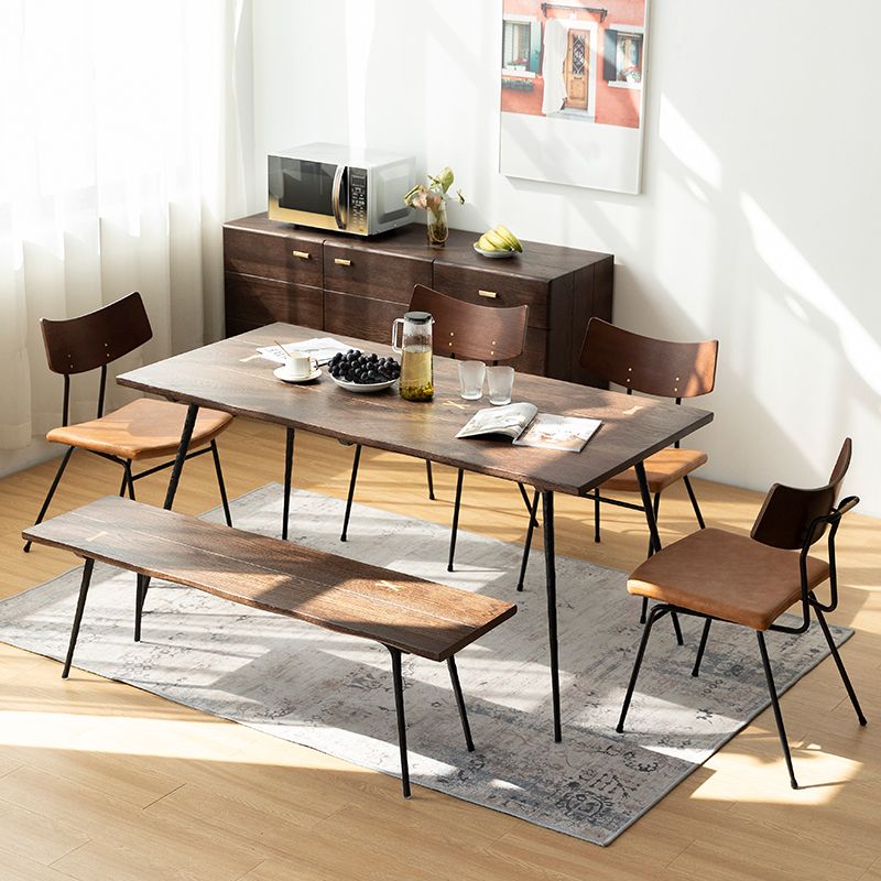 1/5/6 Pcs Wood Industrial Dining Set with Rectangle Table Dinette Set with Chair and Bench Clearhalo 'Dining Room Sets' 'Dining Tables & Seating' 'dining_room_set' 'furn' 'furn_dining_room_set' 'Furniture' 'furniture_dining_room_set' 'Kitchen & Dining Furniture' 'kitchen&dining_furn' 'kitchen' 1200x1200_b76fb05f-b6a5-48db-975d-9680b0ebfba4