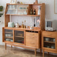 Contemporary Glass Doors Dining Hutch Pine Storage Cabinet for Living Room Clearhalo 'Display & China Cabinets' 'display_china_cabinets' 'furn' 'furn_display_china_cabinets' 'Furniture' 'Kitchen & Dining Furniture' 1200x1200_b77020cd-9908-460b-99ce-db5b8d94c351