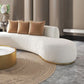 Contemporary Curved Sofa with Tight Back Standard Armless Sofa for Living Room