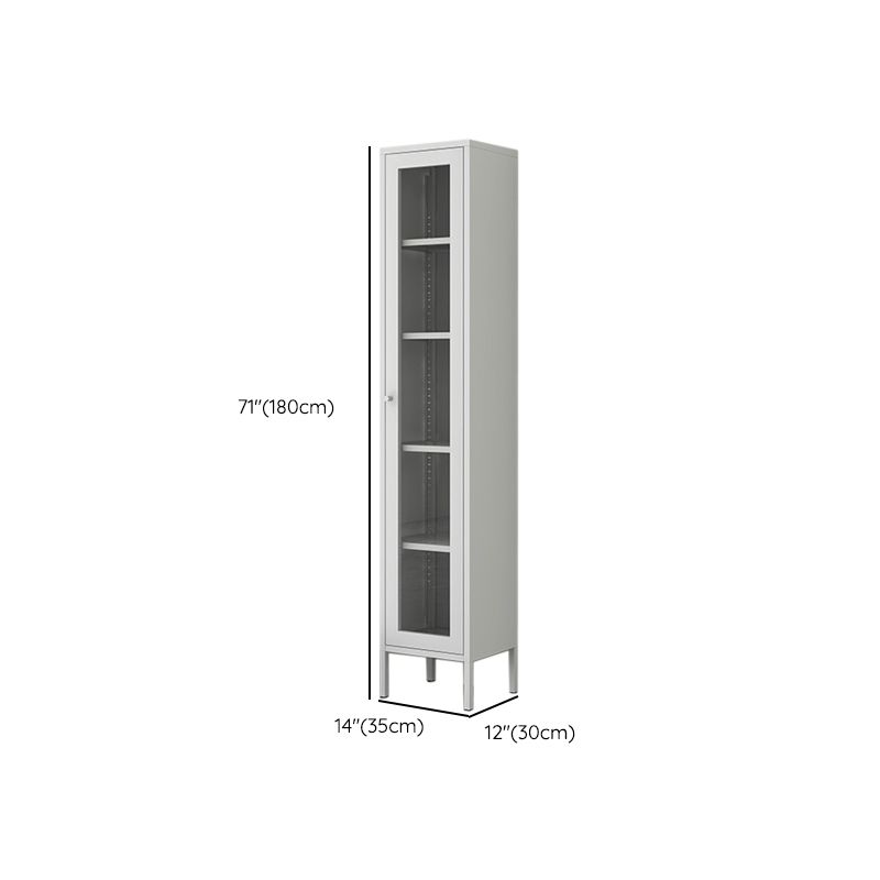 Scandinavian Standard Bookshelf Metal Closed Back Bookcase with Doors Clearhalo 'Bookcases' 'furn' 'furn_bookcases' 'Furniture' 'Office Furniture' 1200x1200_b7722774-6ba5-4a97-993d-2510a8771650