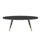 17.71" Tall 4 Legs Oval Coffee Table Stone Top Cocktail Table