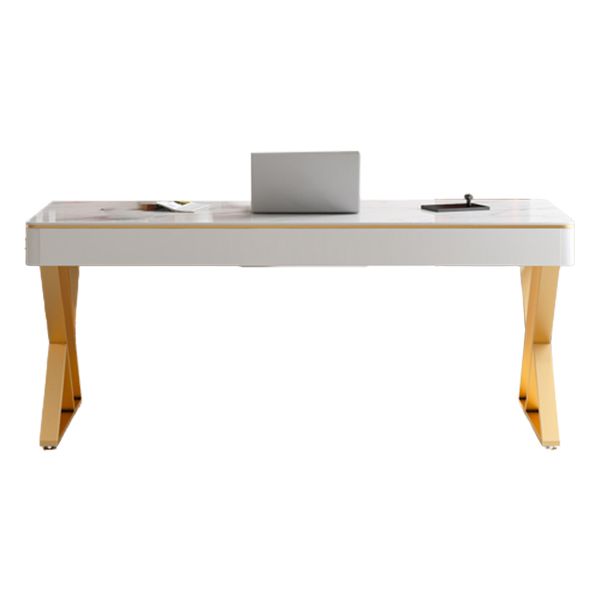 Glam Curved Office Desk Antique Finish Computer Desk with 2 Storage Drawers Clearhalo 'furn' 'furn_office_desk' 'Furniture' 'Office Desks' 'Office Furniture' 'office_desk' 1200x1200_b7779da7-732d-4290-82d9-b6da0bca10b5