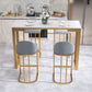 Glam White Marble Table with Rectangle Table Top Gold Sled Table - 42" H Clearhalo 'Bar Furniture' 'Bar Tables' 'bar_tables' 'furn' 'furn_bar_tables' 'Furniture' 'furniture_bar_tables' 'Kitchen & Dining Furniture' 1200x1200_b777a166-98b0-4508-ba27-eba9a9e60302