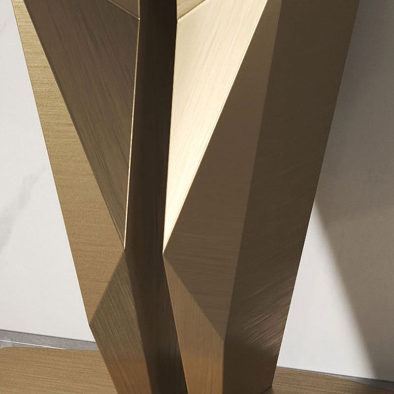 Mesa de acento de consola rectángulo glamoroso con tapa de piedra blanca para Hall