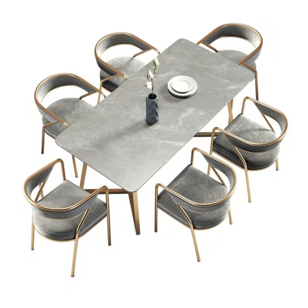 1/4/5/7 Pcs Metal Scandinavian Dining Room Set with Rectangle Table Dining Set Clearhalo 'Dining Room Sets' 'Dining Tables & Seating' 'dining_room_set' 'furn' 'furn_dining_room_set' 'Furniture' 'furniture_dining_room_set' 'Kitchen & Dining Furniture' 'kitchen&dining_furn' 'kitchen' 1200x1200_b779962e-7811-43d4-8be9-e64516dbb4c3