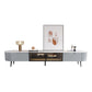 Console TV contemporanea, supporto TV in finto legno con 2 cassetti
