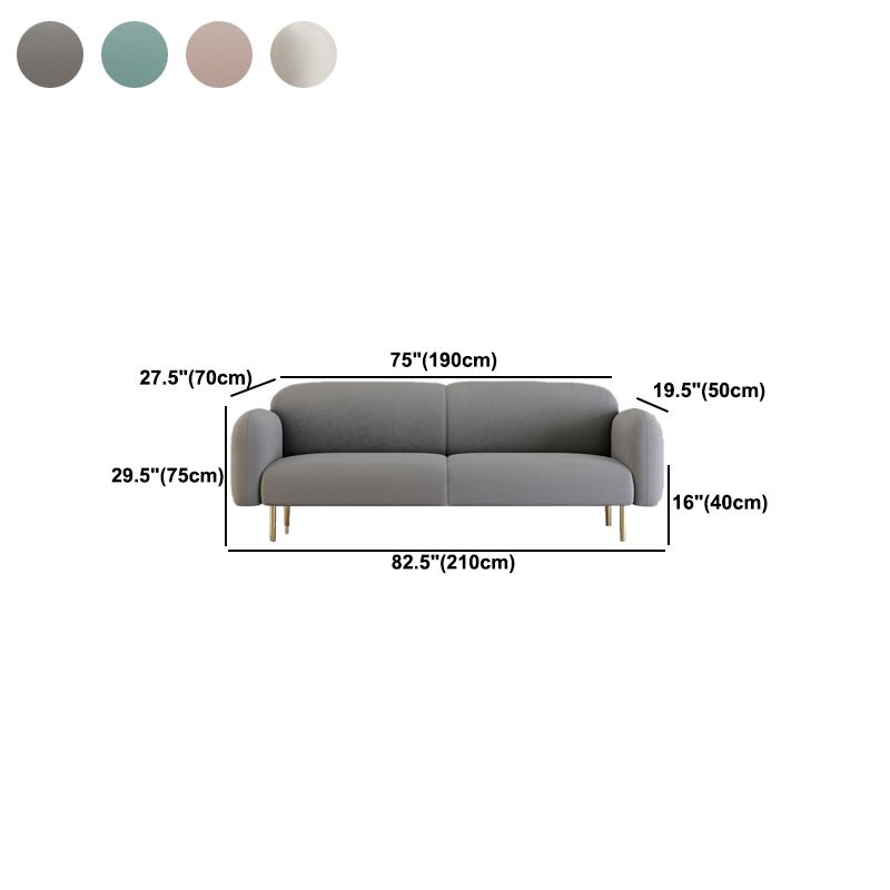 Velvet Tight Back Sofa with Square Arm for Living Room 29.53" High