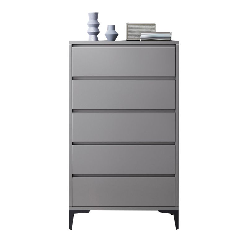 Cassettiera moderna per camera da letto, in legno ingegnerizzato, colore grigio, con cassetti