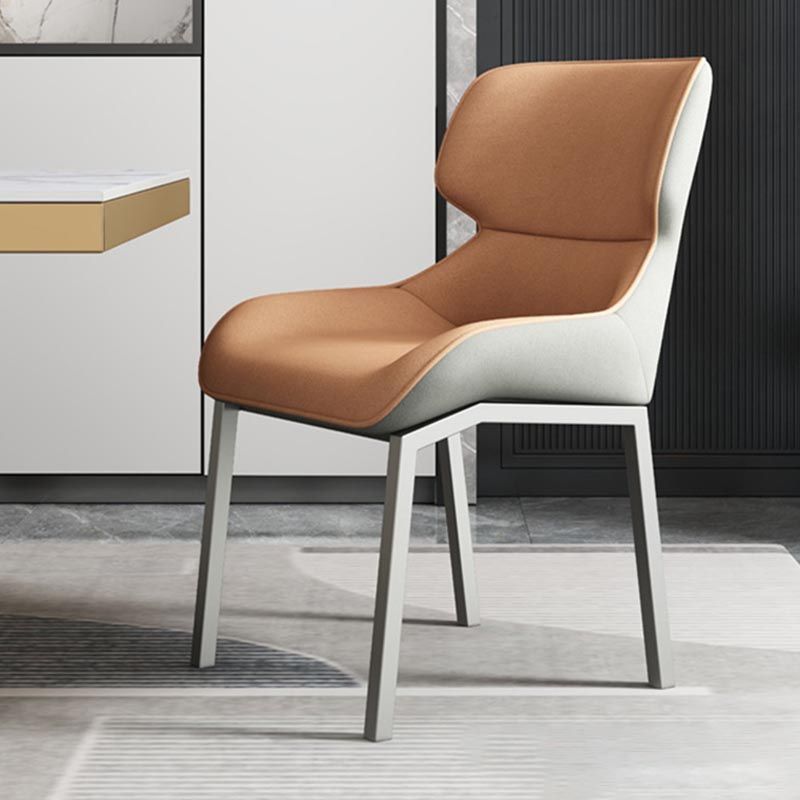 Chaise latéral moderne en tissu de salle à manger rembourrée