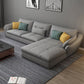 Contemporary Faux Leather Sectional L-Shape Stain-Resistant Dark Gray Sofa