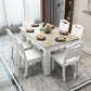 Mesa de comedor rectangular contemporánea Colección de comedor de mármol con 4 pies