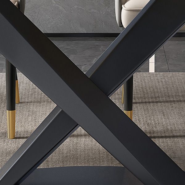 Glam Dinner Table Rectangle Stone Dining Room Table for Home Clearhalo 'Dining Tables & Seating' 'Dining Tables' 'dining_table' 'furn' 'furn_dining_table' 'Furniture' 'Kitchen & Dining Furniture' 1200x1200_b781798c-8963-4607-ba21-1d183a2e76ba