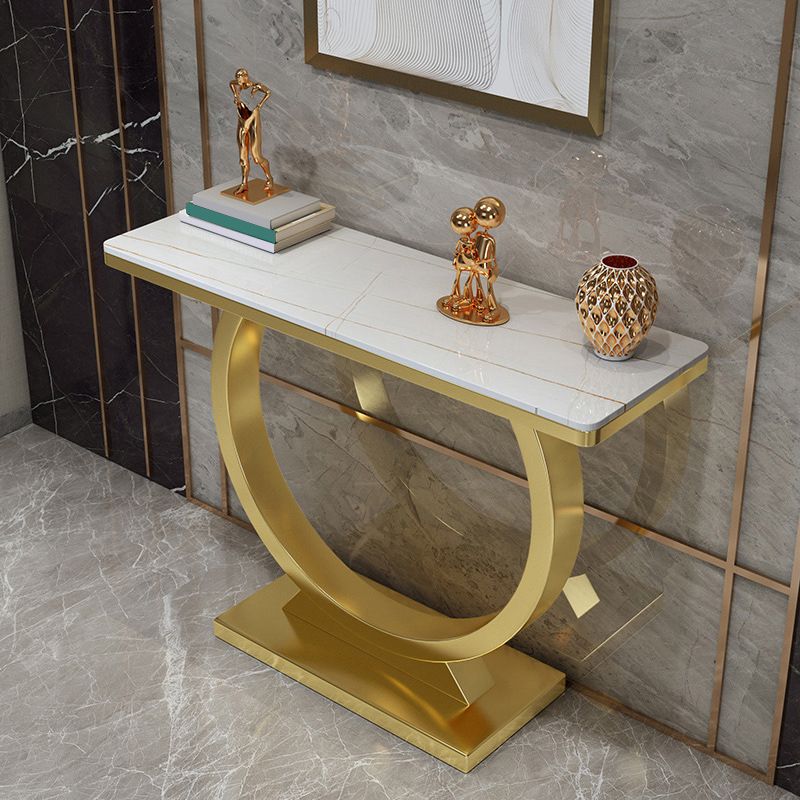 Mesa de consola de piedra moderna mesa de acento de 31.5 pulgadas de altura con estante