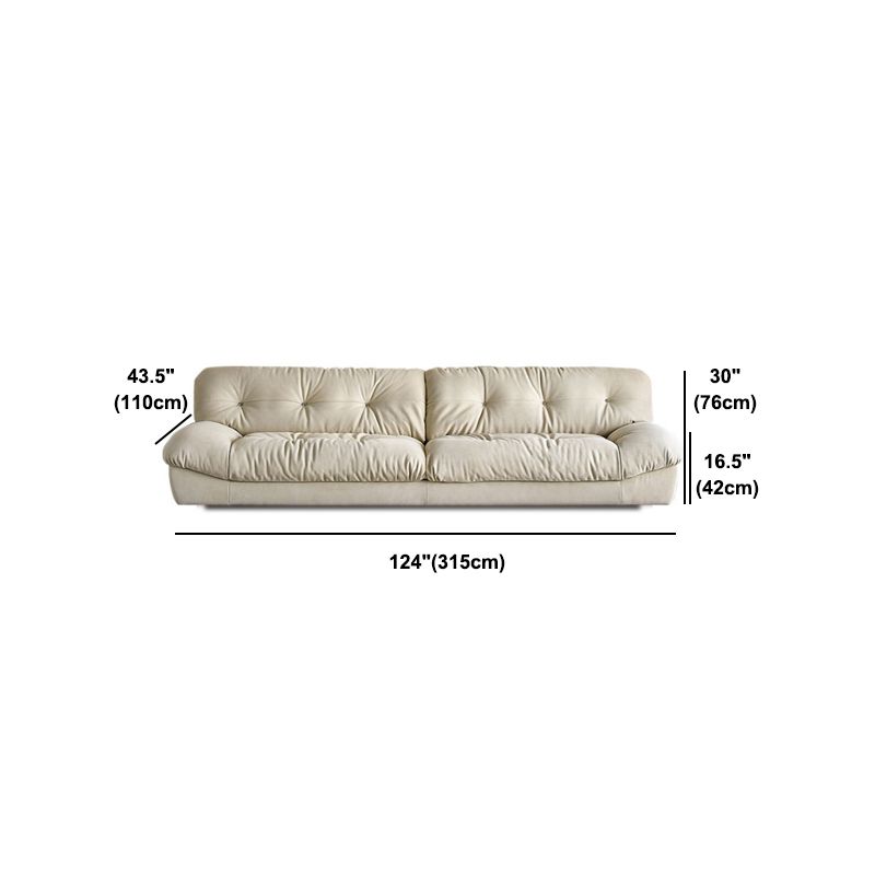 Modernes weißes Tuftedofa & Chaise 29.92 "H Velvet Armless Sofa