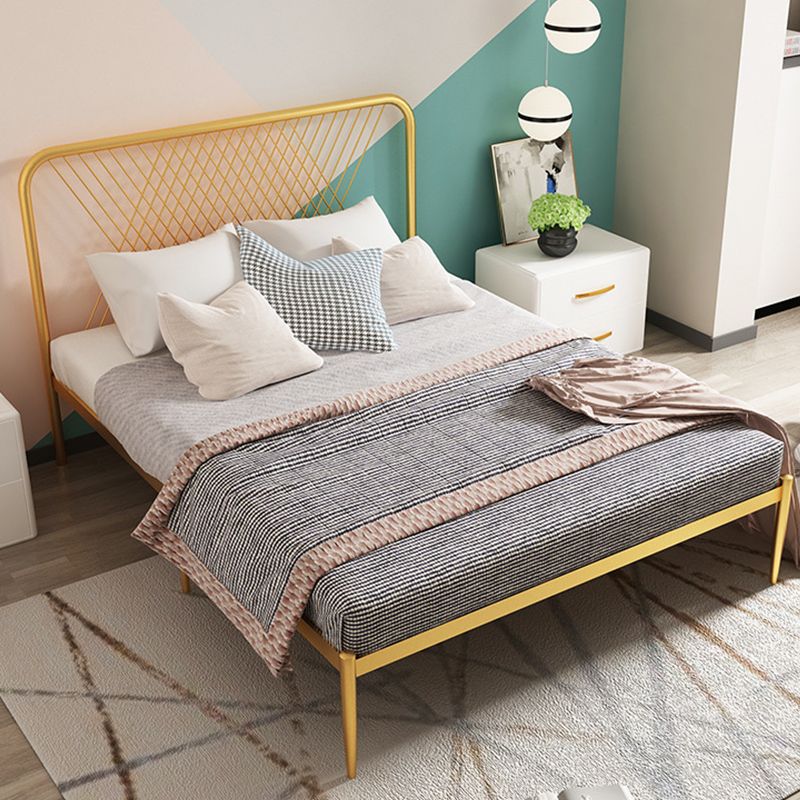 Minimalistisch ijzeren open frame bed luxueus metalen prinsesbed frame