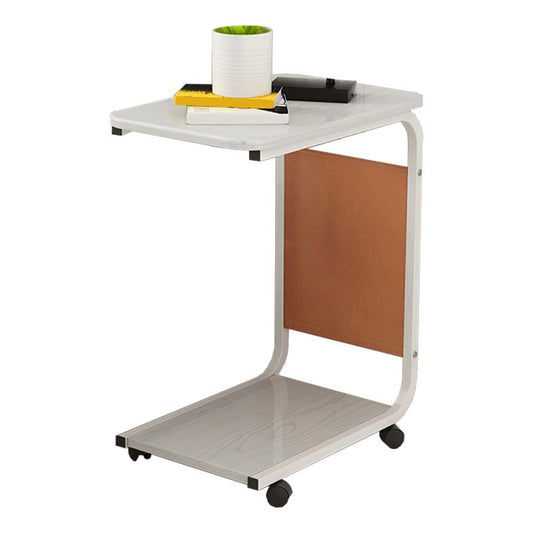 Tavolo da comodino in legno e metallo moderno tavolo da notte minimalista su ruote