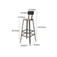 Square Bar and Counter Stool Industrial Coffee Shop Footrest Counter Stool in Black