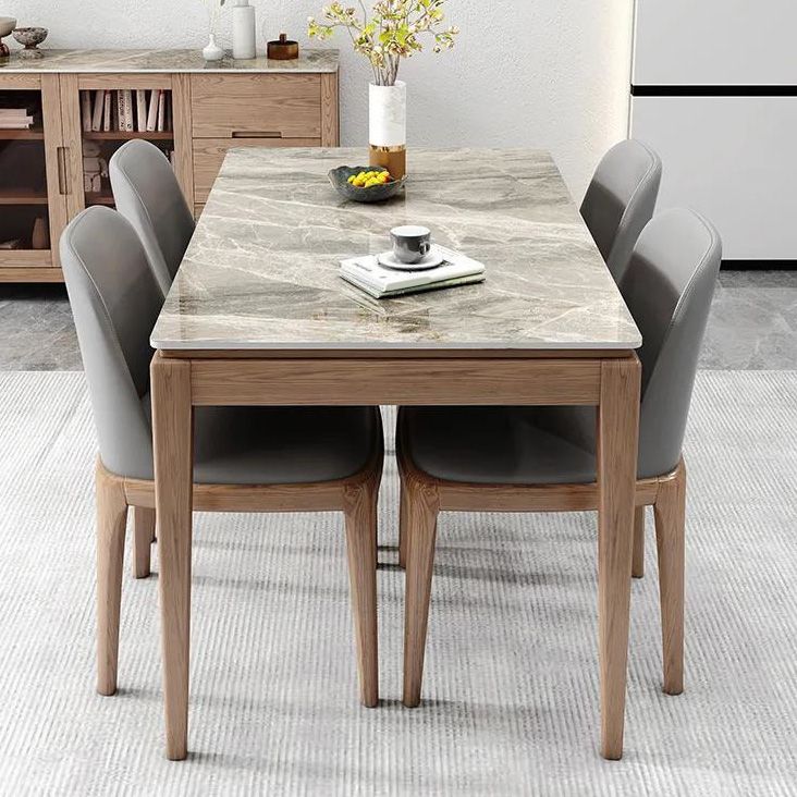 Rectangle Stone Top Dining Table Mid-Century Dining Table for Dining Room Clearhalo 'Dining Tables & Seating' 'Dining Tables' 'dining_table' 'furn' 'furn_dining_table' 'Furniture' 'Kitchen & Dining Furniture' 1200x1200_b7863c69-30f3-4ca8-9998-d67cc12f539e