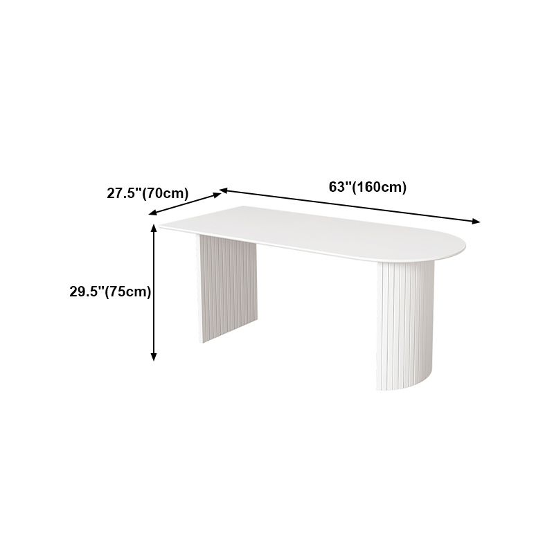 Solid Wood White Dining Table Simplicity Double Pedestal Table for Dining Room Clearhalo 'Dining Tables & Seating' 'Dining Tables' 'dining_table' 'furn' 'furn_dining_table' 'Furniture' 'furniture_dining_table' 'Kitchen & Dining Furniture' 'kitchen' 'kitchen_dining_table' 1200x1200_b78704a3-abcc-4a9e-908b-d706dbbb8ef4