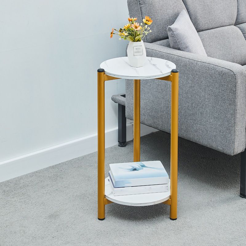 Modern Style Cocktail Table Artificial Wood White/black/brown Round Coffee Table