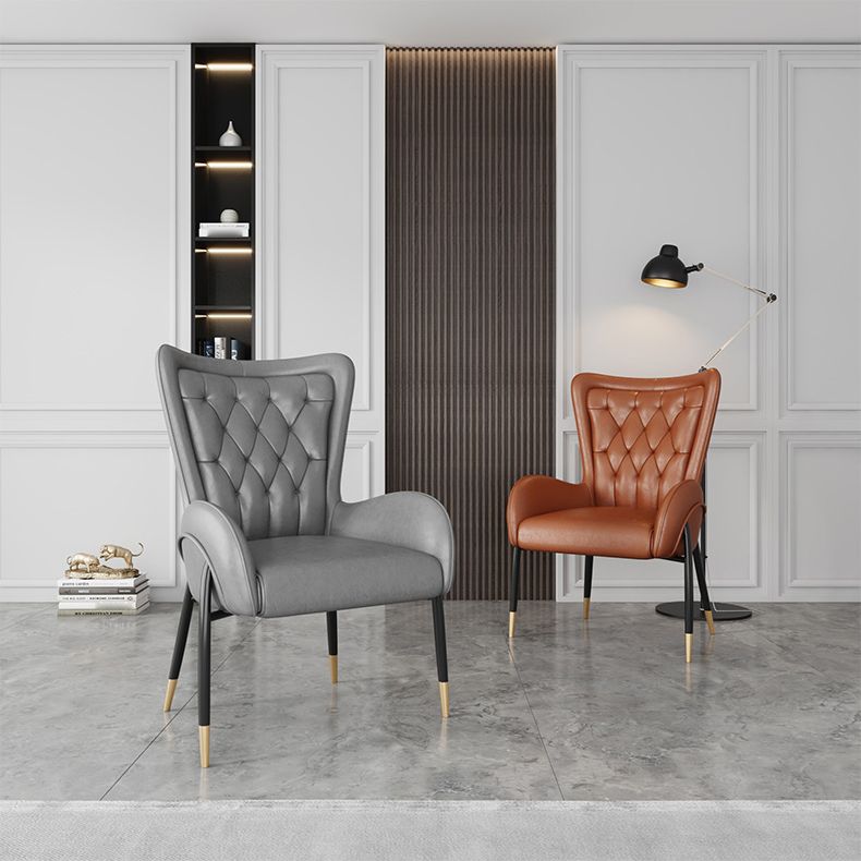 Scandinavian Wingback Metal Dining Arm Chair Kitchen Gold Dining Arm Chair Clearhalo ' kitchen&dining_furn' 'Dining Chairs' 'Dining Tables & Seating' 'dining_chair' 'Furniture' 'furniture_dining_chair' 'Kitchen & Dining Furniture' 'kitchen' 1200x1200_b7885a8e-4c14-4c06-b6c1-4a484cb1e89a