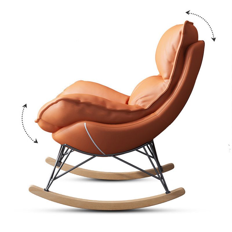 Cojines modernos tapizados con rocker con planeador de piernas oscuras