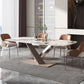Glam Sintered Stone Kitchen Table Standard Rectangle Shape Dining Table with Pedestal Base Clearhalo ' dining_table' 'Dining Tables & Seating' 'Dining Tables' 'furn' 'furn_dining_table' 'Furniture' 'furniture_dining_table' 'Kitchen & Dining Furniture' 'kitchen&dining_furn' 'kitchen' 'kitchen_dining_table' 1200x1200_b78929b7-ad5f-4c8b-a048-3abb871eab7c