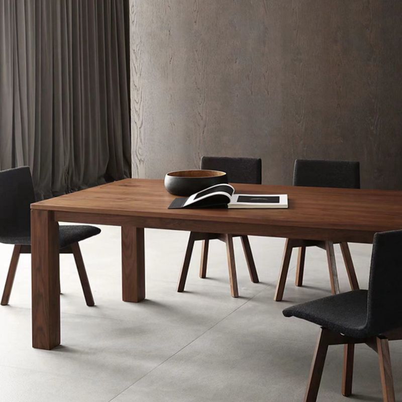 モダンな長方形のダイニングサイトテーブルパインソリッドウッド4脚ダイニングテーブル茶色