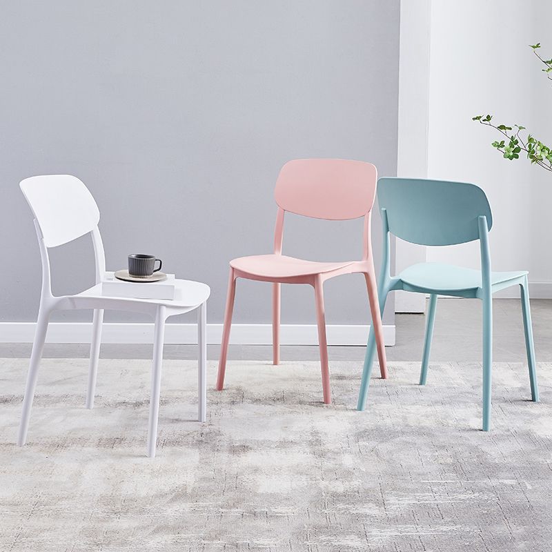 Scandinavian Plastic Armless Dining Chairs Dining Room Open Back Side Chair Clearhalo ' kitchen&dining_furn' 'Dining Chairs' 'Dining Tables & Seating' 'dining_chair' 'furn' 'furn_dining_chair' 'Furniture' 'furniture_dining_chair' 'Kitchen & Dining Furniture' 'kitchen' 1200x1200_b789cf14-8e7a-4ba8-806e-c77dd4b17023