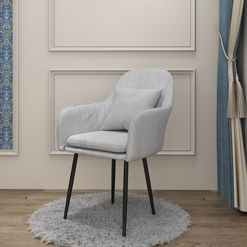 Scandinavian Dining Arm Chair Solid Back Chair with Metal Legs for Home Use Clearhalo ' kitchen&dining_furn' 'Dining Chairs' 'Dining Tables & Seating' 'dining_chair' 'furn' 'furn_dining_chair' 'Furniture' 'furniture_dining_chair' 'Kitchen & Dining Furniture' 'kitchen' 1200x1200_b78a6171-34b8-42eb-83b3-baa6ce05c81c