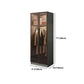 Modern Storage Cabinet with Glass Door Mirrored Finish Cabinet