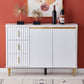 Stone in stile glam 34 "H sala da pranzo sideboard a 3 tradotto server buffet in bianco