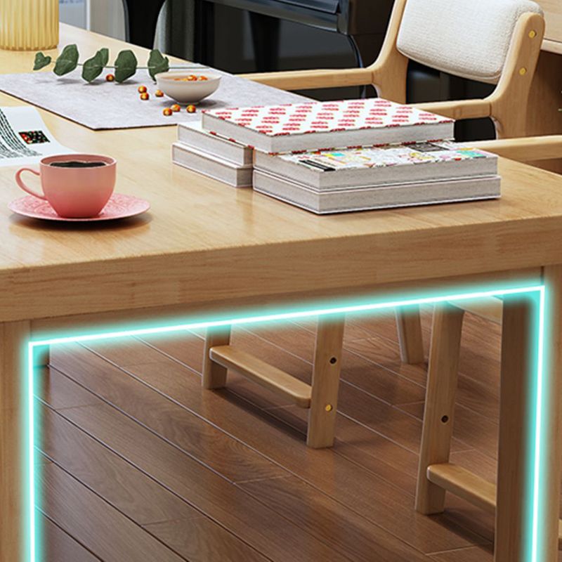 Bureau de salon en bois de caoutchouc bureau de base de traîneau, 29,5 pouces de haut