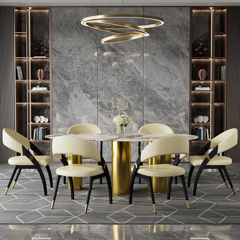 Open Back Contemporary Arm Chair Home Solid Wood Dining Chair