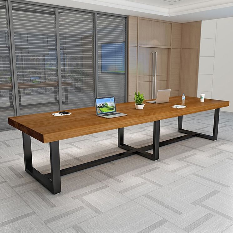 Bureau de bureau en bois massif moderne Base de traîneau 29.53 "Bureau d'écriture de haut