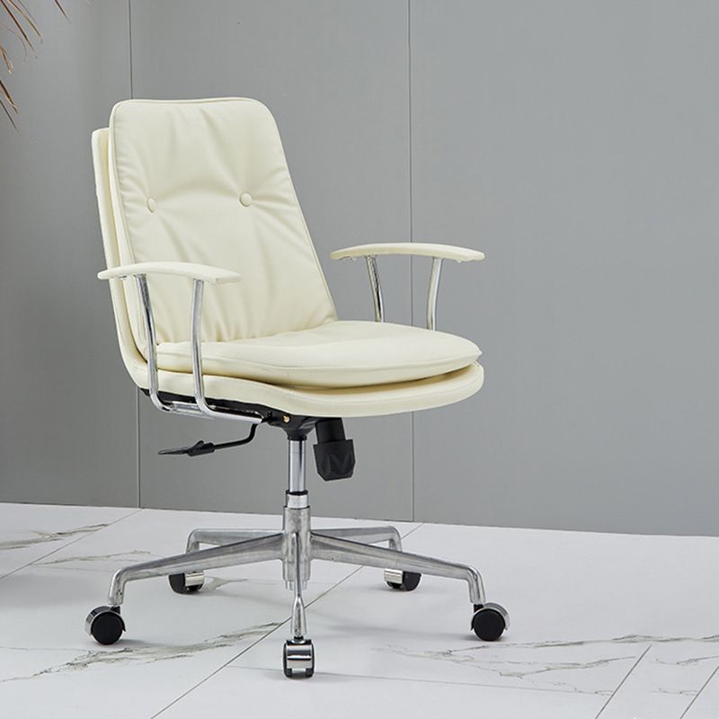 Contemporary Arm Chair Fixed Arms Adjustable Seat Height Leather Office Chair Clearhalo 'furn' 'furn_office_chair' 'Furniture' 'Office Chairs' 'Office Furniture' 'office_chair' 1200x1200_b7916e93-66a7-41b5-bbde-41ab54c61012