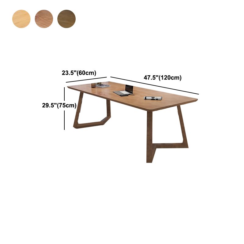 Minimalism Solid Wood Table for Restaurant Rectangle Table with Wood Pedestal Clearhalo 'Dining Tables & Seating' 'Dining Tables' 'dining_table' 'furn' 'furn_dining_table' 'Furniture' 'furniture_dining_table' 'Kitchen & Dining Furniture' 'kitchen' 'kitchen_dining_table' 1200x1200_b791df7f-2e32-43dc-9665-9055da1f9970