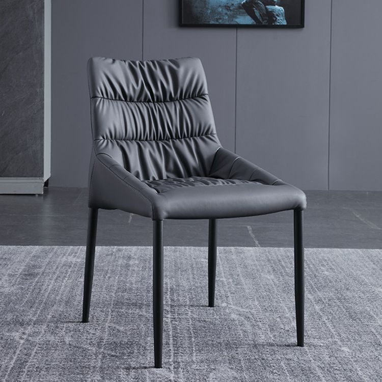 Contemporary Style Metal Dining Chair Leather Dining Armless Side Chair for Kitchen Clearhalo ' kitchen&dining_furn' 'Dining Chairs' 'Dining Tables & Seating' 'dining_chair' 'furn' 'furn_dining_chair' 'Furniture' 'furniture_dining_chair' 'Kitchen & Dining Furniture' 'kitchen' 1200x1200_b7920705-25ce-43c4-8688-13a6e489d743