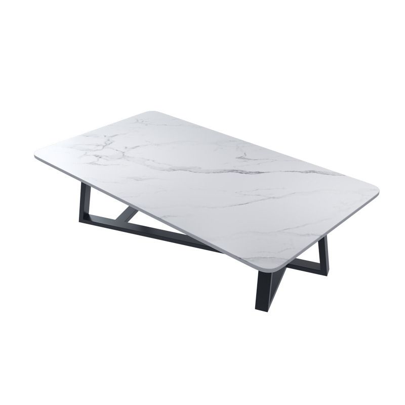 スレートコーヒーテーブル長方形のオープンシェルフミニマリストコーヒーテーブル