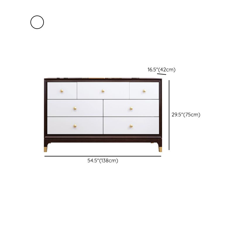 Cómoda doble Horizontal moderna, cómoda de almacenamiento de madera maciza para dormitorio