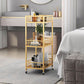 Open Back Metal Bookshelf Nordic Storage Bookcase with Casters