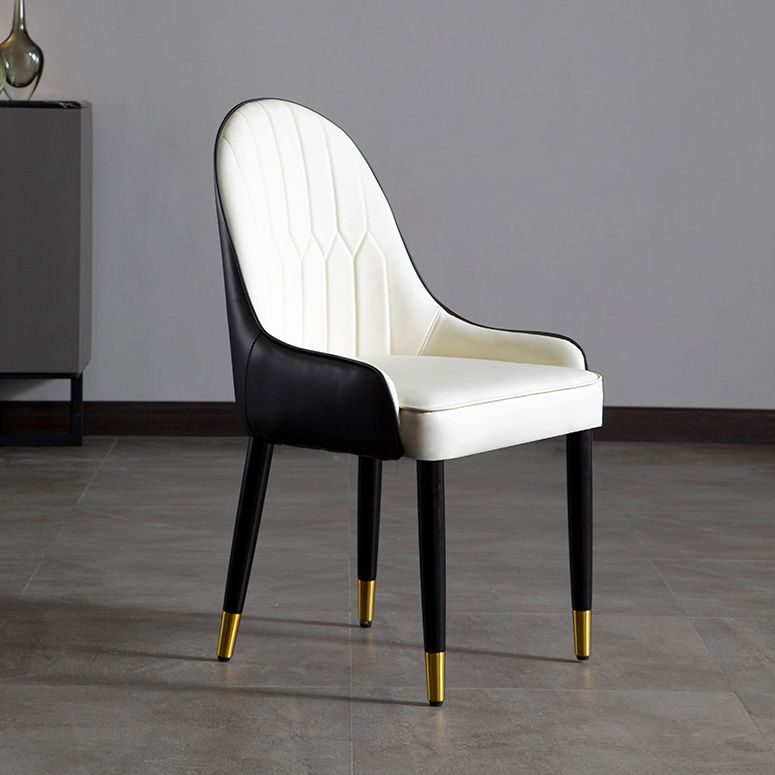 Faux Leather Armless Dining Chairs Glam Dining Side Chair for Home Clearhalo 'Dining Chairs' 'Dining Tables & Seating' 'dining_chair' 'furn' 'furn_dining_chair' 'Furniture' 'Kitchen & Dining Furniture' 1200x1200_b794876d-8966-4611-8199-a9f63a2c5985