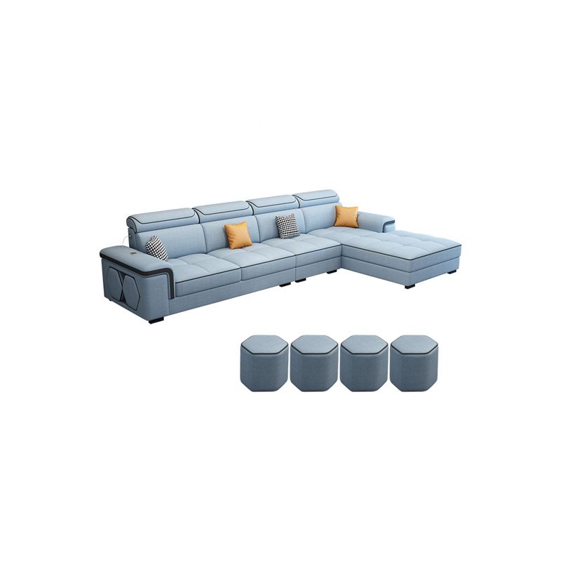 Contemporary 70"D Sectional Square Arm Sofa with Reversible Chaise for Living Room Clearhalo 'furn' 'furn_sectionals' 'Furniture' 'furniture_sectionals' 'kitchen' 'kitchen_sectionals' 'Living Room Furniture' 'Sectionals' 1200x1200_b7957b5b-b0f3-4cab-bf3d-29c623a235b4