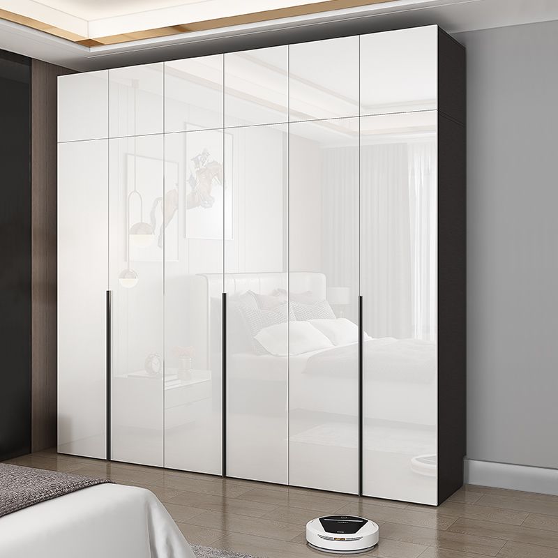 White Colour Wooden Wardrobe Cloth Rod Included Wardrobe Closet with Drawer