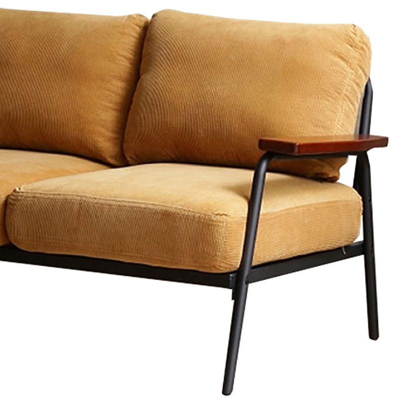 Loose Back Square Arm Classic Industrial Settee for Apartment and Living Room Clearhalo 'furn' 'furn_sofas' 'Furniture' 'furniture_sofas' 'kitchen' 'kitchen_sofas' 'Living Room Furniture' 'Sofa' 'sofas' 1200x1200_b79587cd-d7bb-47e5-8893-1c423bac0c1b