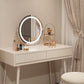 Wooden Makeup Vanity Desk Removable Lighted Mirror Vanity Dressing Table Set